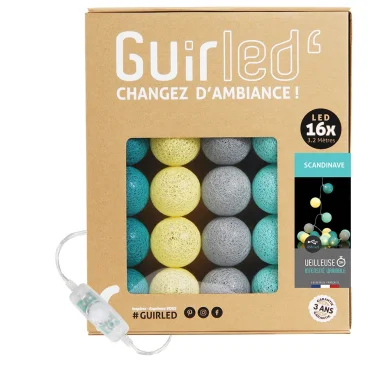 Guirled - Guirlande Classique -  Scandinave Classique Guirlande lumineuse boules coton LED USB