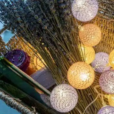 Guirled - Guirlande Air Control -  Provence Télécommandée Guirlande lumineuse boules coton LED USB