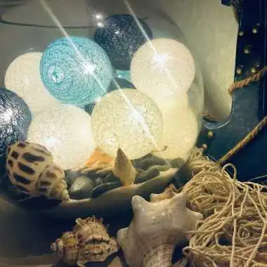 Guirled - Klassische Lichterkette - Ocean Classic Lichterkette Baumwollkugeln LED USB