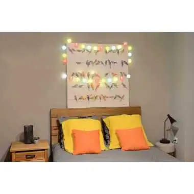 Guirled - Guirlande Voice Control -  Cocktail Commande Vocale Guirlande lumineuse boules coton Google & Alexa