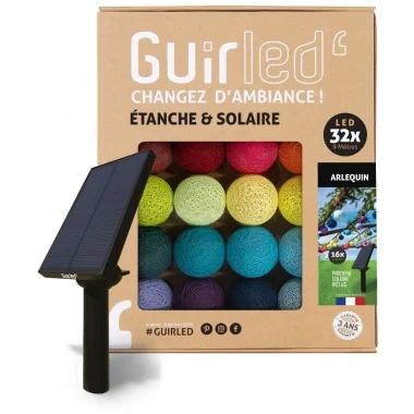 Guirled - Guirlande étanche & solaire -  Arlequin Guirlande lumineuse extérieure étanche & solaire boules LED