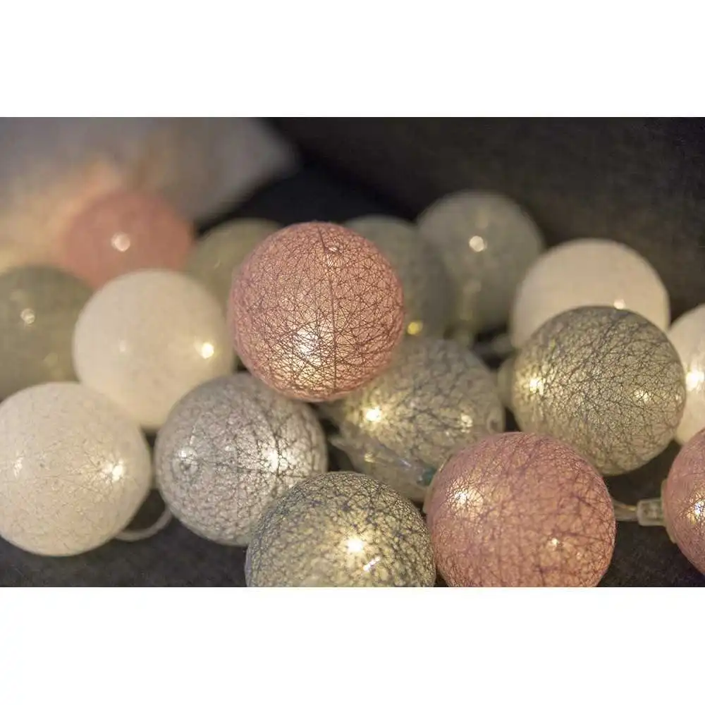 Guirled - Guirlande Voice Control -  Églantine Commande Vocale Guirlande lumineuse boules coton Google & Alexa
