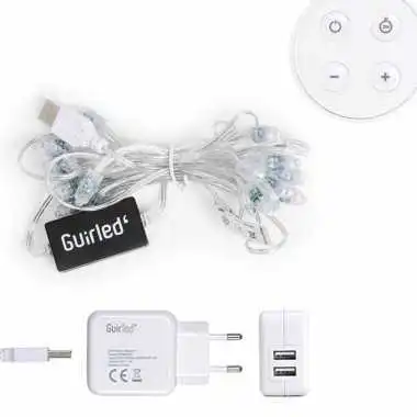 Guirled - Guirlande Air Control -  Églantine Télécommandée Guirlande lumineuse boules coton LED USB