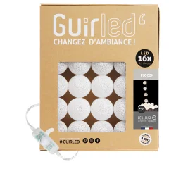 Guirled - Klassieke lichtslinger - Sneeuwvlok Klassiek LED-lichtslinger met katoenen balletjes USB