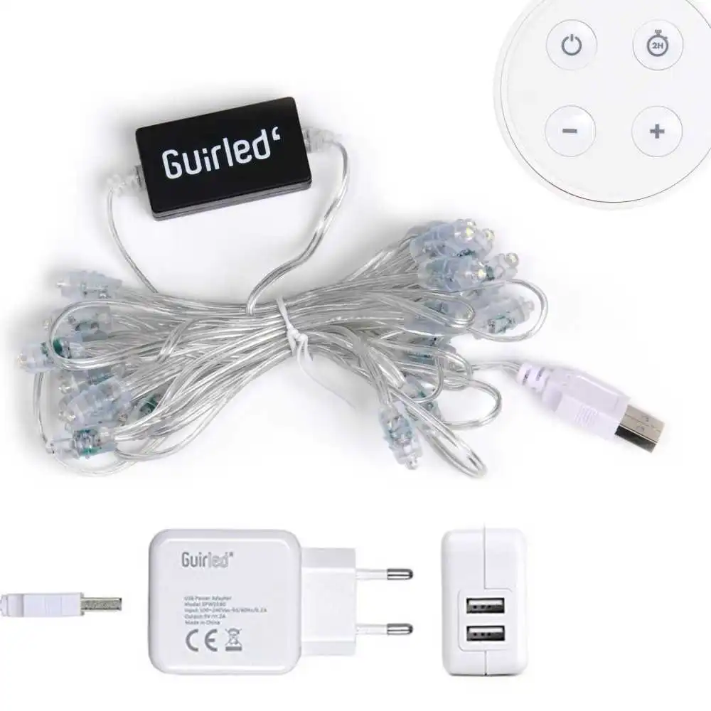 Guirled - Guirlande Air Control -  Flocon Télécommandée Guirlande lumineuse boules coton LED USB