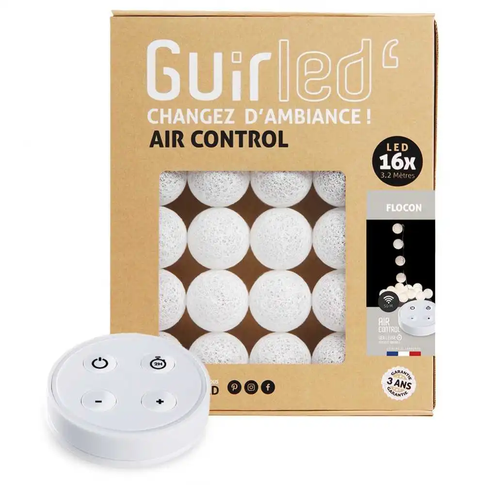 Guirled - Guirlande Air Control -  Flocon Télécommandée Guirlande lumineuse boules coton LED USB