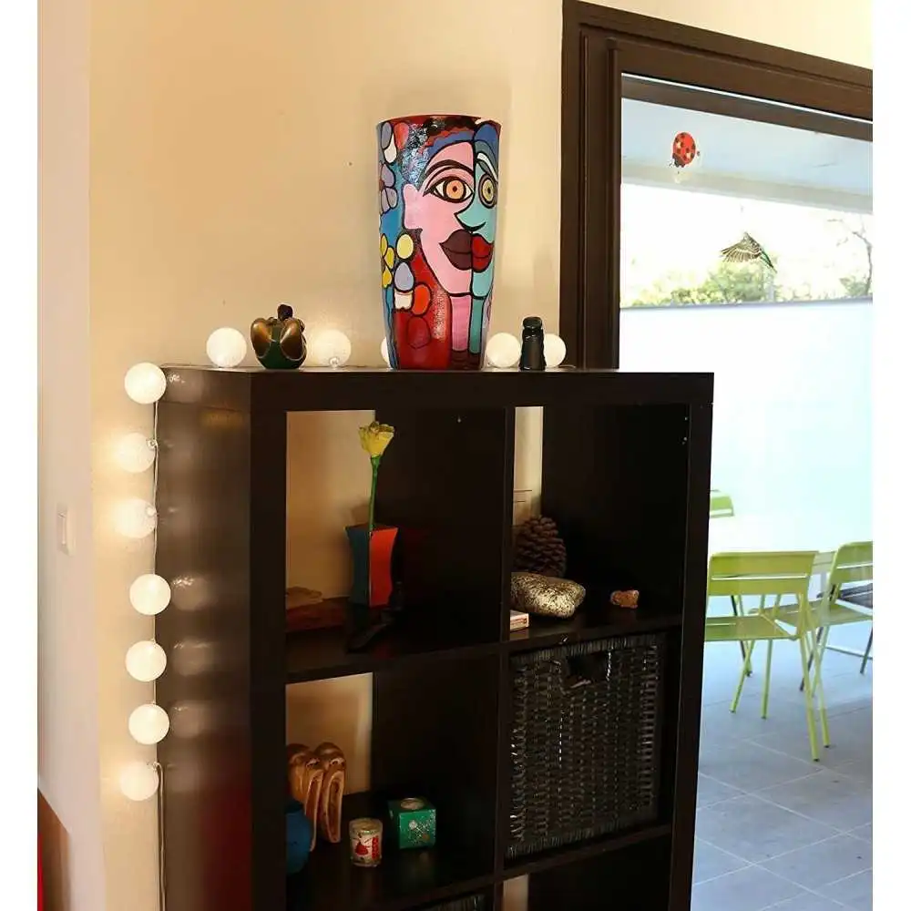 Guirled – Lichterkette mit Sprachsteuerung –  Flocon Sprachsteuerung Lichterkette mit Baumwollkugeln Google & Alexa