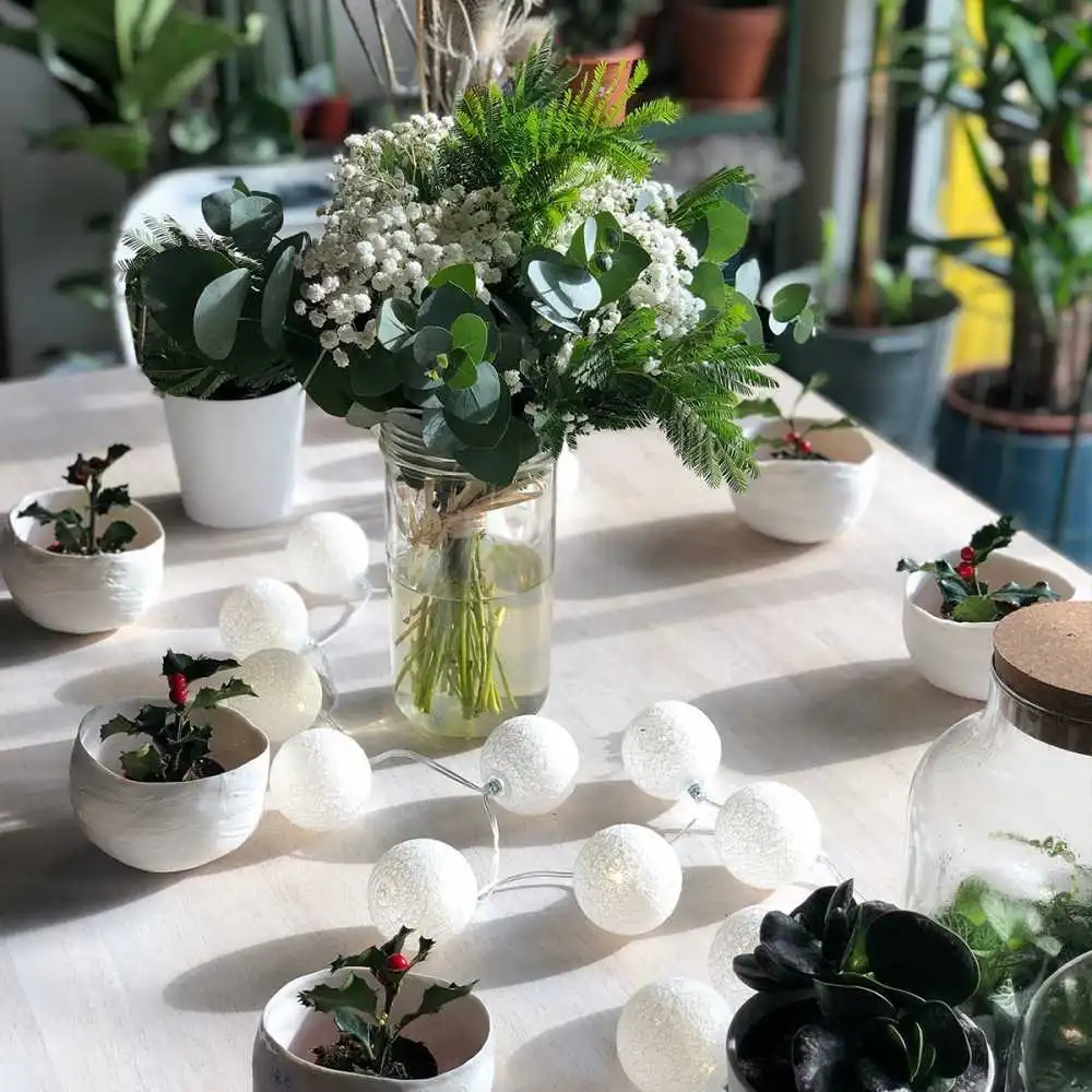 Guirled - Guirlande Voice Control -  Flocon Commande Vocale Guirlande lumineuse boules coton Google & Alexa