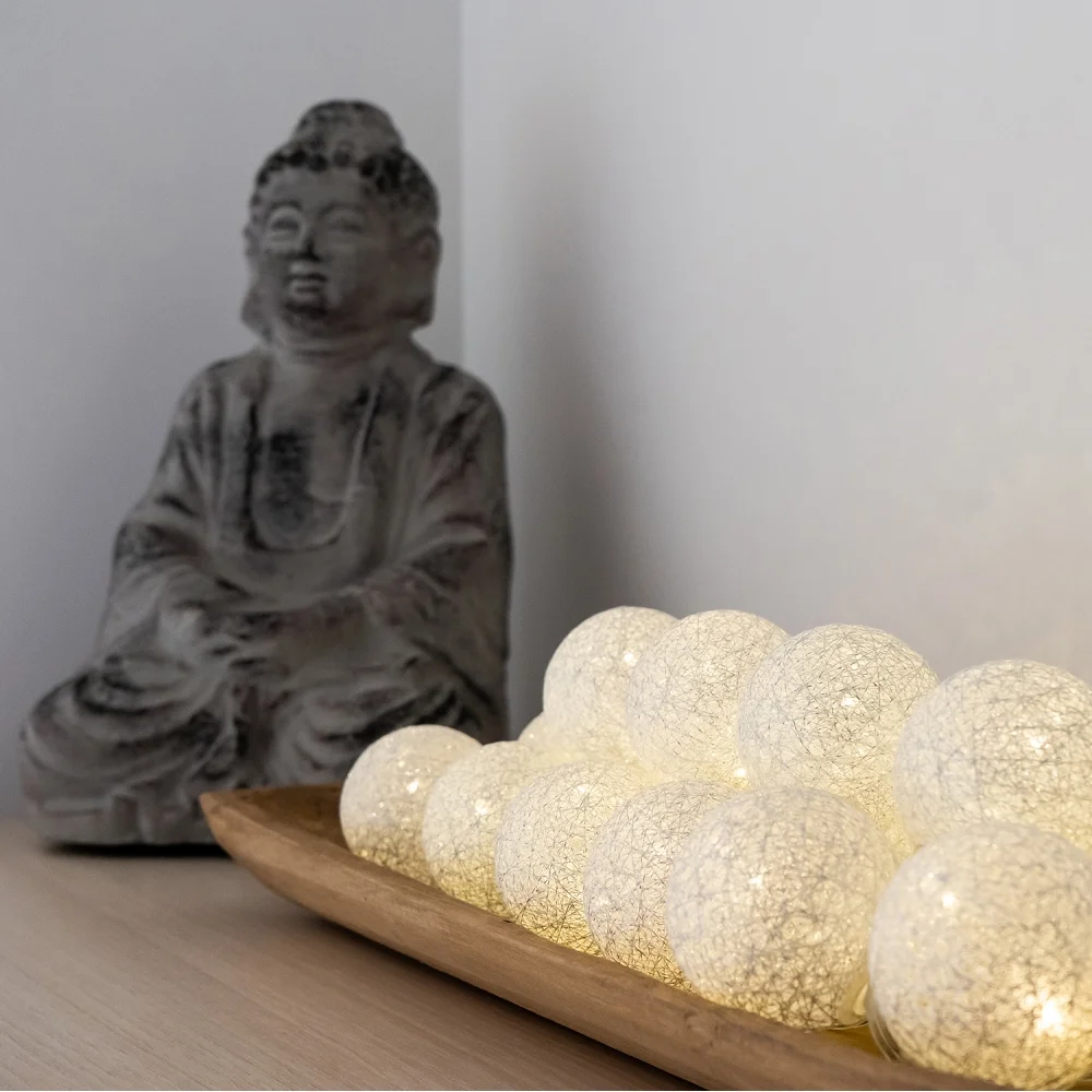 Guirled - Guirlande Air Control -  Diamant (Argent) Télécommandée Guirlande lumineuse boules coton LED USB