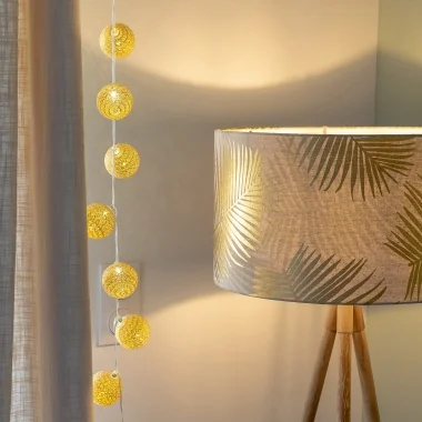 Guirled - Guirlande Voice Control -  Trésor (Or) Commande Vocale Guirlande lumineuse boules coton Google & Alexa