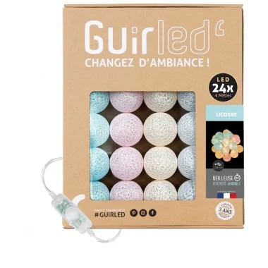 Guirled - Guirlande Classique -  Licorne Classique Guirlande lumineuse boules coton LED USB