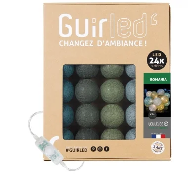 Guirled - Guirlande Classique -  Romania Classique Guirlande lumineuse boules coton LED USB
