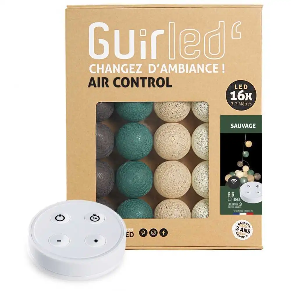 Guirled - Guirlande Air Control -  Sauvage Télécommandée Guirlande lumineuse boules coton LED USB