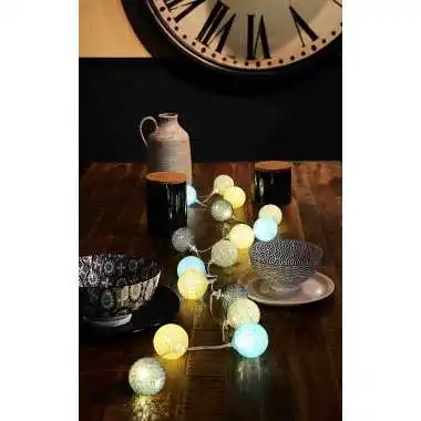Guirled - Guirlande Voice Control -  Avatar Commande Vocale Guirlande lumineuse boules coton Google & Alexa