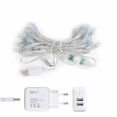 Guirled - Klassische Lichterkette - Mahagoni Klassische Lichterkette Baumwollkugeln LED USB