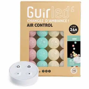Guirled - Guirlande Air Control -  Bébé Télécommandée Guirlande lumineuse boules coton LED USB