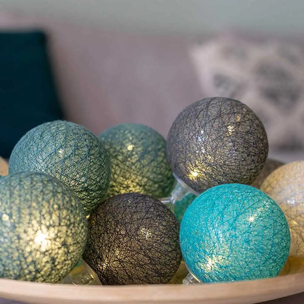 Guirled – Lichterkette Air Control –  Mangrove Ferngesteuerte Lichterkette mit LED-Baumwollkugeln, USB-Anschluss