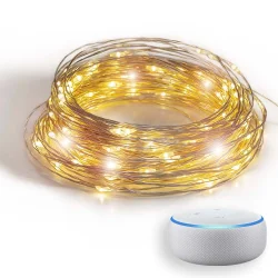 Guirled - Guirlande Mini LED -  Guirlande lumineuse Mini LED Wi-Fi Filament cuivre Silver Voice Control