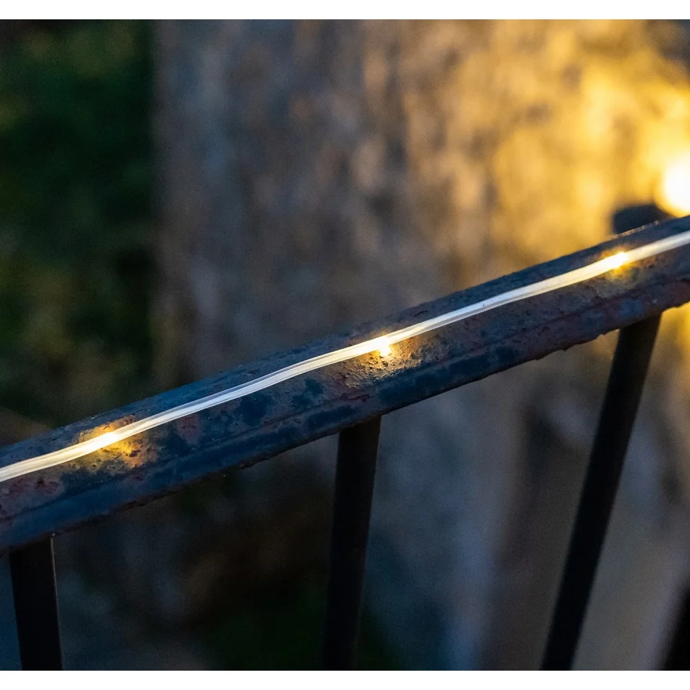 Guirled - Solar Mini LED Lichterkette - Mini LED Lichterkette Wasserdicht Verstärktes Kabel Silber Solar & Netzstrom