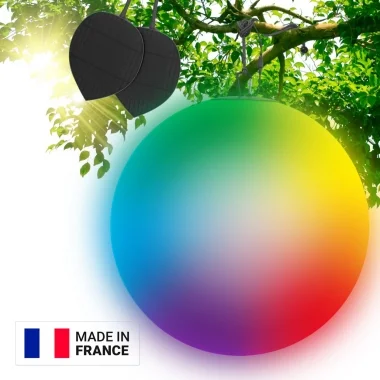 Guirled - Solar-Kugel - Solar-Kugel LED RGB [2023] Ferngesteuerte wasserdichte Lichtkugel
