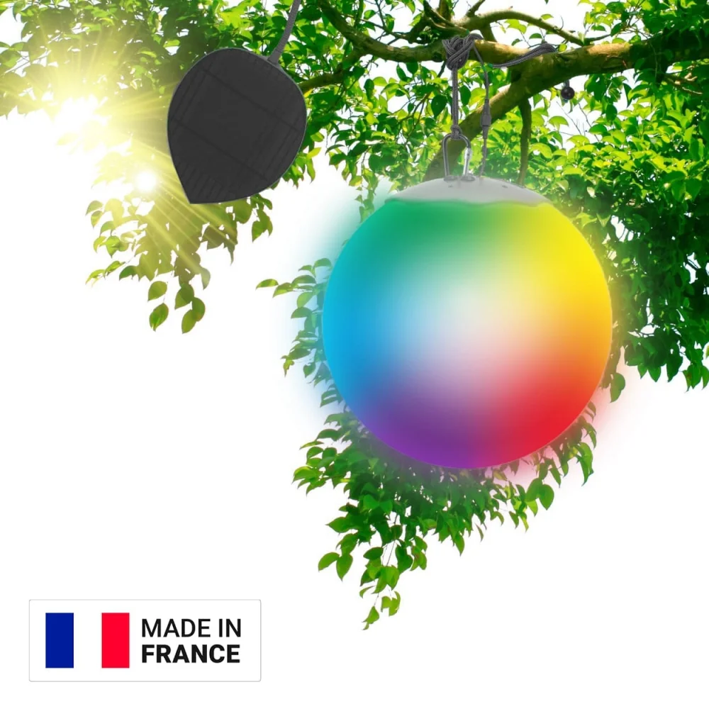 Guirled - Solar-Kugel - Solar-Kugel LED RGB [2023] Ferngesteuerte wasserdichte Lichtkugel