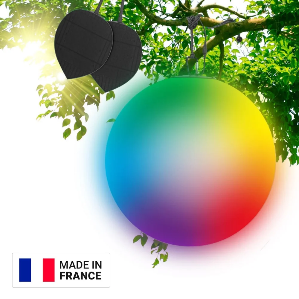 Guirled - Solar-Kugel - Solar-Kugel LED RGB [2023] Ferngesteuerte wasserdichte Lichtkugel