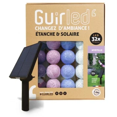 Guirled - Solar-Lichterkette - Heidelbeere Wasserdichte & solarbetriebene Outdoor-Lichterkette LED-Kugeln