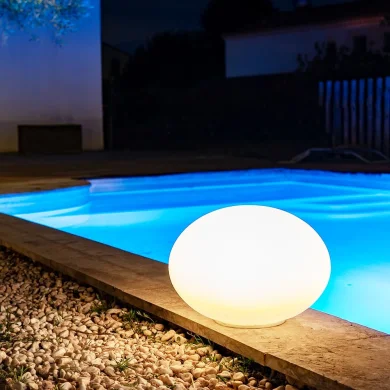 Galet Solaire & Étanche RGB + Blanc 40 cm