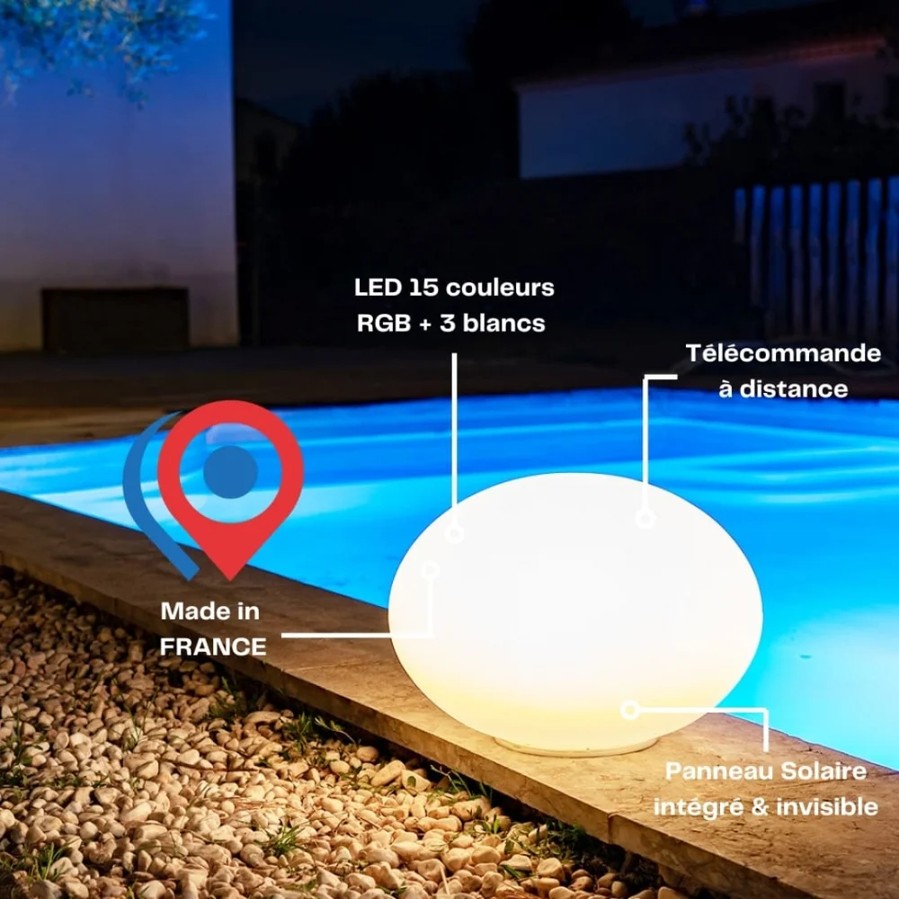 Solar-Leuchtstein RGB+W für außen