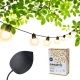 Guinguette Solaire 16 LED White Edition Wasserdichte & solarbetriebene Lichterkette 7,5 Meter