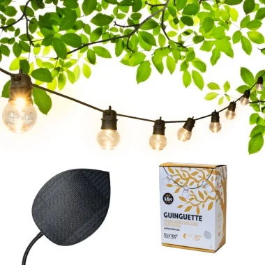 Guirled - Guirlande Guinguette Solaire -  Guinguette Solaire Vintage Edition 16 LED Guirlande lumineuse Étanche Feuille photo...
