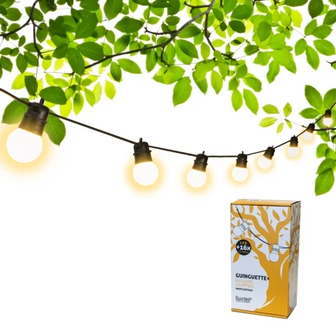 - Guirlande Guinguette Solaire -  Extension 16 LED White Edition (panneau solaire vendu séparément) Guirlande lumineuse Guing...