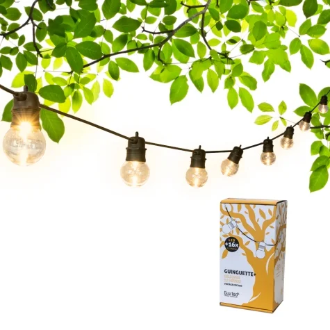 - Guirlande Guinguette Solaire -  Extension 16 LED Vintage Edition (panneau solaire vendu séparément) Guirlande lumineuse Gui...