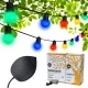 Guinguette Solaire 32 LED Colors Edition Pack 16 LED + Panneau Solaire + Extension 16 LED + Adaptateur secteur
