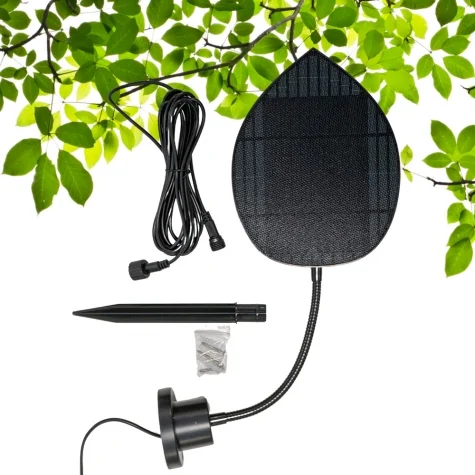 Panneau solaire XL pour Guinguette Feuille photovoltaïque Design unique Pied flexible + Rallonge 4 mètres + Piquet