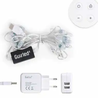 Guirled - Guirlande lumineuse Air Control -  Flocon Télécommandée Guirlande lumineuse boules coton LED USB
