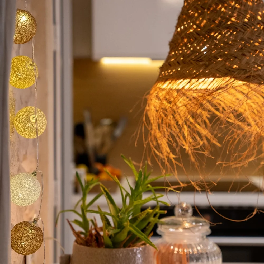 Radiance Classique (glitzernd) Lichterkette Baumwollkugeln LED