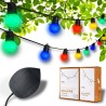 ZESTAW - Guinguette Colors 16 LED + panel słoneczny + przedłużacz 16 LED, 15 metrów