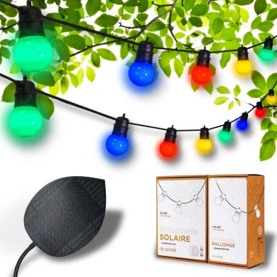 Pack guinguette solaire colors 16 LED + extension 16 LED