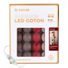 Mahonie Klassiek LED-lichtslinger met katoenen balletjes voor binnen