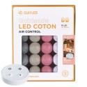 Egelantier LED-lichtslinger met afstandsbediening en katoenen balletjes voor binnen