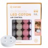 Egelantier LED-lichtslinger met afstandsbediening en katoenen balletjes voor binnen