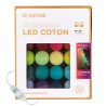 Arlequin Classique Intérieur Guirlande lumineuse boules coton LED