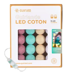 Guirlande boule lumineuse rose et bleu pastel - Bébé Classique