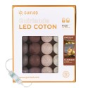 Chocolade Klassiek LED-lichtslinger met katoenen balletjes voor binnen