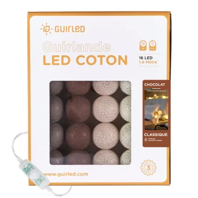 Guirlande boule lumineuse marron et beige - Chocolat Classique