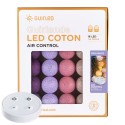 Provence met afstandsbediening – LED-lichtslinger met katoenen balletjes voor binnen
