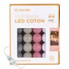 Egelantier Klassiek LED-lichtslinger met katoenen balletjes voor binnen