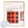 Ottomaans met afstandsbediening – LED-lichtslinger met katoenen balletjes, USB