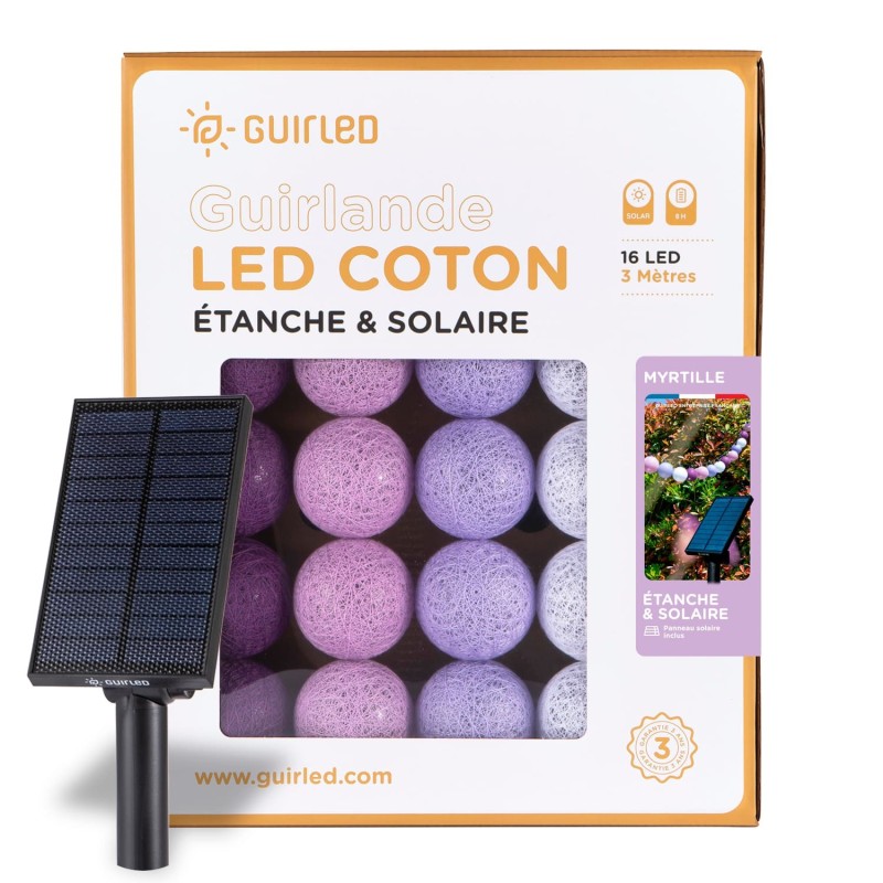 Blaubeere Außenlichterkette, wasserdichte Lichterkette Kugel wasserdicht & solar LED